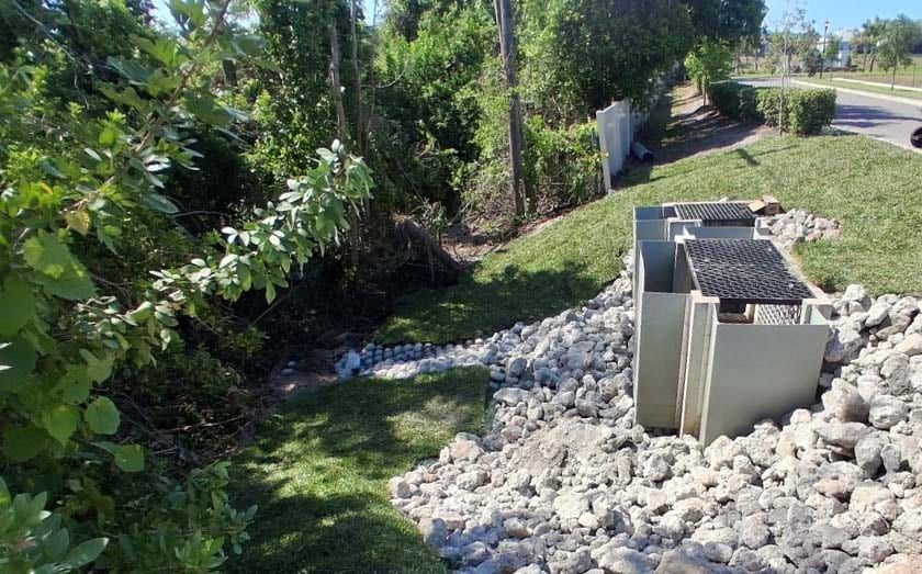 Emergency water pumping at flooded site
