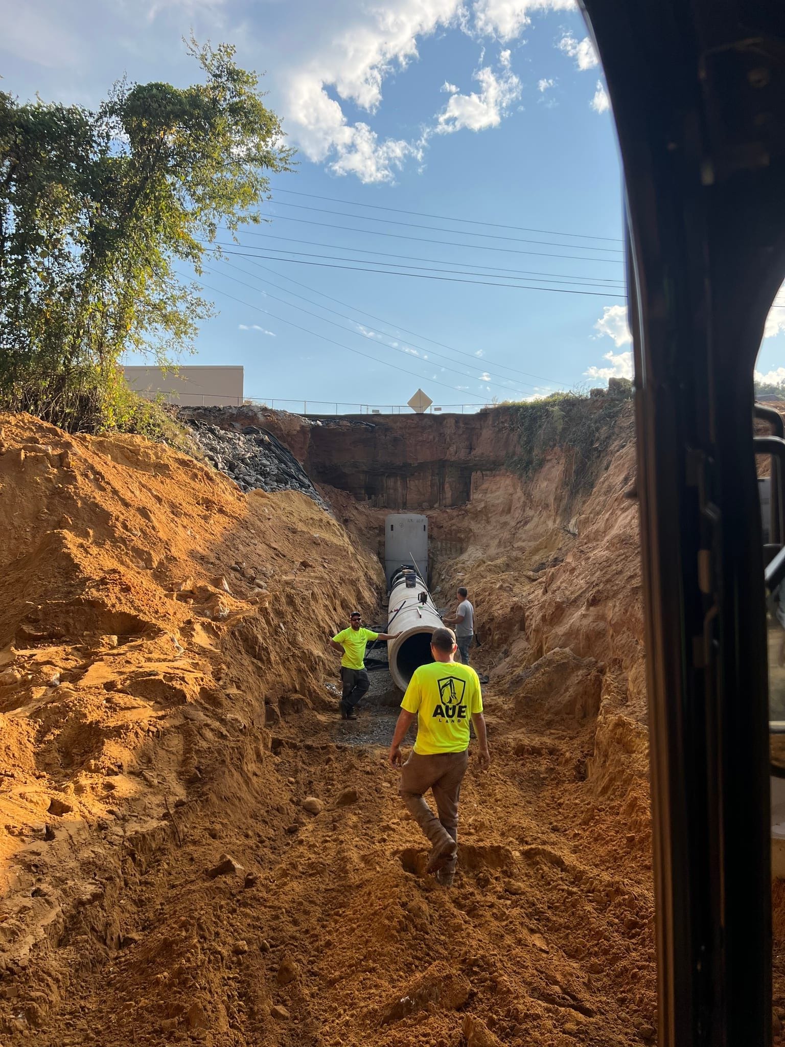 Heavy equipment on stormwater job site